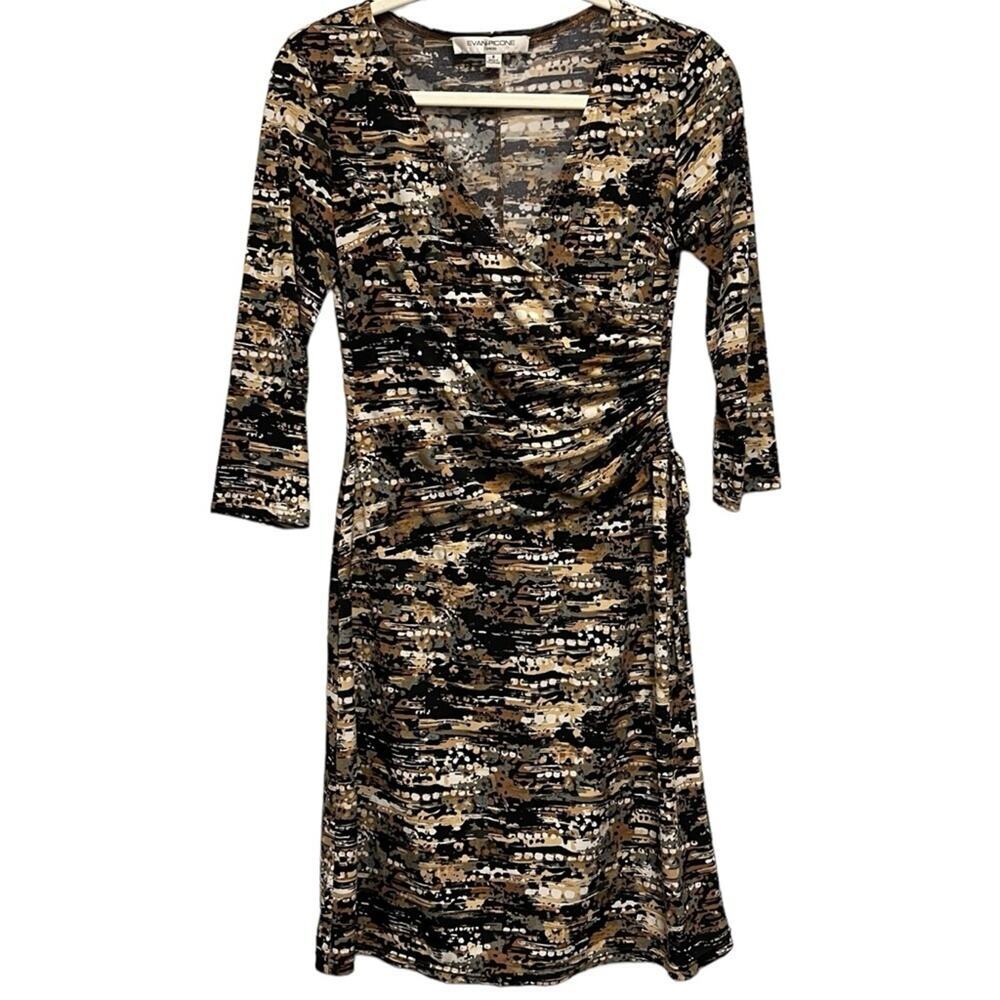 Evan Picone Abstract Print Faux Wrap Women’s Dress Size 6